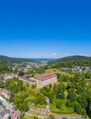 Fototapeta na wymiar Aerial view with new castle in Baden-Baden