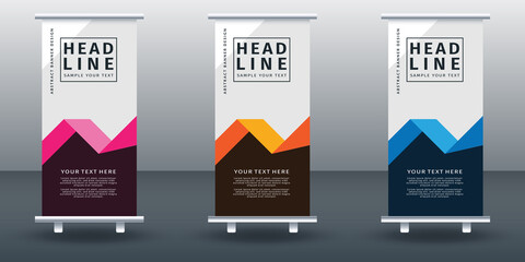 Roll up banner set design template design. Modern Design. Geometric Banner Vector illustration