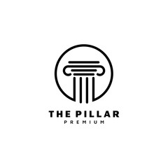 Pillar Vector Icon, Law Office Logo Template