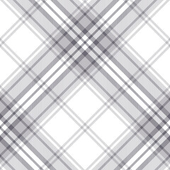Plaid pattern in grey and white for flannel shirt, skirt, blanket, duvet cover, tablecloth. Seamless striped tartan check plaid graphic for modern spring summer autumn winter everyday textile design.