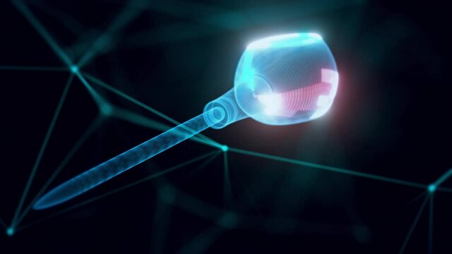 Scratch Awl hologram Close up 4k. High quality 4k footage