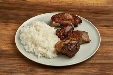 Smoked pork and sausages with rice
