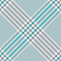 Glen plaid pattern in grey, green, white. Seamless hounds tooth vector tweed tartan plaid background texture for skirt, blanket, tablecloth, other modern spring autumn everyday fashion fabric print.