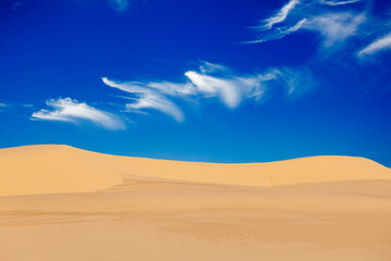 White sand dunes on sunrise, Mui Ne, Vietnam
