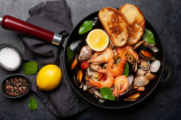 Mixed grilled seafood