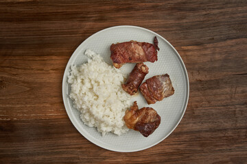 Smoked pork and sausages with rice