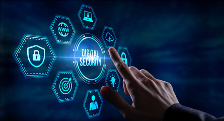Internet, business, Technology and network concept. Cyber security data protection business...