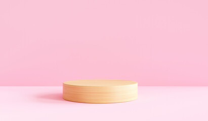 Abstract mock up scene pastel color. geometry shape podium background for product. 3d rendering with wood