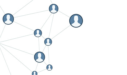 Abstract social network scheme, which contains people icons connected to each other. Vector illustration EPS