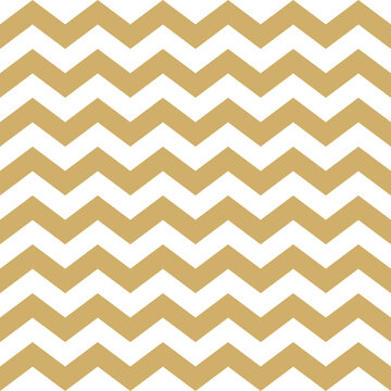 Zigzag pattern seamless geometric in gold and white. Seamless horizontal lines background graphic for casual dress, napkins, gift wrapping paper, other spring summer fashion paper or textile print.