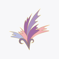  Abstract illustration of a feather , beautiful  design isolated on white background