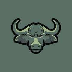 Fototapeta premium buffalo head vector logo illustration