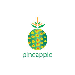 Pineapple fruit vector logo illustration icon design clip art