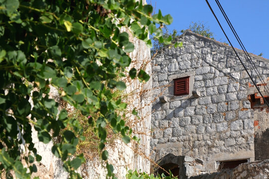 Traditional Mediterranean house in town Lastovo, on island Lastovo, Croatia. 