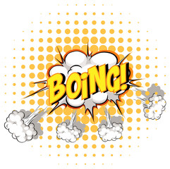 Comic speech bubble with boing text