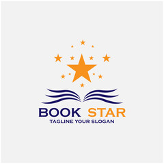 book star illustration logo vector