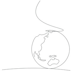 World globe map drawing, vector illustration