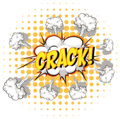 Comic speech bubble with crack text