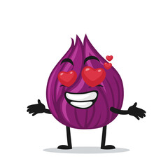 vector illustration of onion mascot or character crying