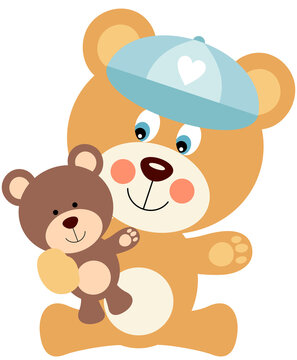 Baby boy teddy bear playing with teddy Stock Vector | Adobe Stock Baby boy teddy bear playing with teddy Stock Vector | Adobe Stock