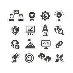 Fototapeta premium Seo black vector icon set. Search engine optimization, website symbols. Web business icons.
