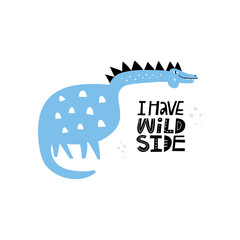 Cute dino made in vector. Dinosaur illustration. 