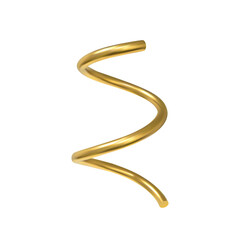 Vector 3d realistic geometric object. Isolated metallic gold helix shape.