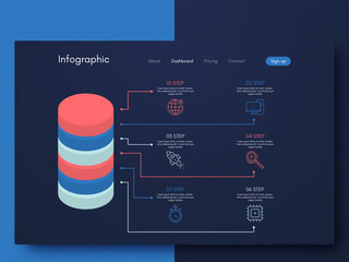 Modern infographic vector elements for business brochures. Use in website, corporate brochure, advertising and marketing..