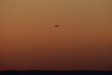 New York Manhattan Skyline airplane flying
