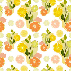 bright seamless pattern citrus print