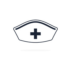 Nurse hat icon in trendy flat style design. Vector graphic illustration. Nurse hat icon for website design, logo, app, and ui. Vector file. EPS 10.