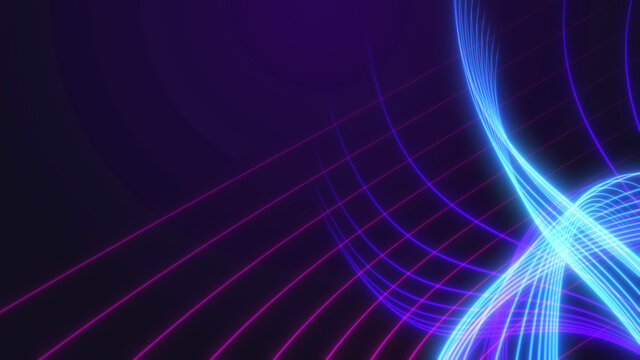 Abstract background with neon lines.Light neon waves. Background from stripes.3d rendering,illustration.
