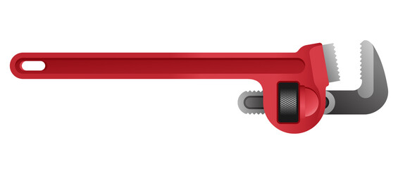 Spanner pipe wrench - isolated vector illustration