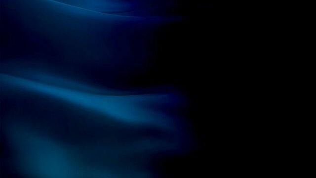 Silk Flag Animation of Blue Black Green color gradient background video waving in wind. Realistic Dark Blue Flag background. Blue Black color Flag Looping Closeup 1080p Full HD footage.power Blue Blac