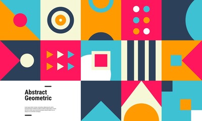 Colorful geometric pattern background with Scandinavian abstract colors. It is suitable for posters, banners, flyers, book covers, advertising, etc. Vector illustration
