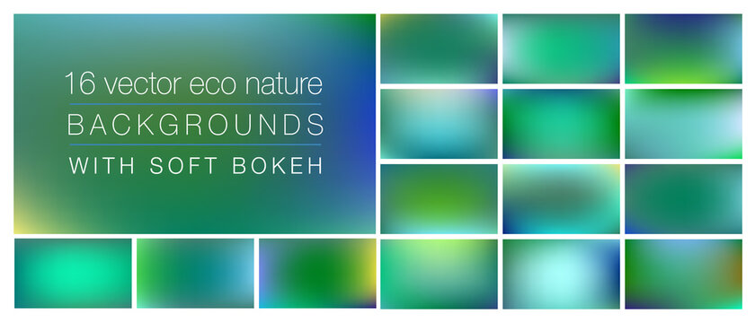 16 natural eco friendly backgrounds with soft bokeh and smooth blurry colors. Ideal background templates for using as backdrop in social media, ads, emails, web pages with pro look&feel.	
