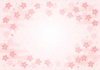 桜の花模様の背景イラスト