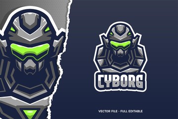 Cyborg Soldier E-sport Game Logo Template © MightyFire