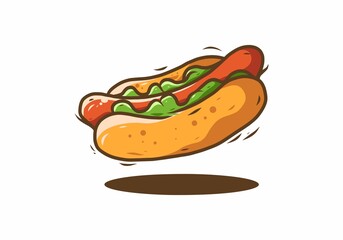Hotdog fast food illustration drawing