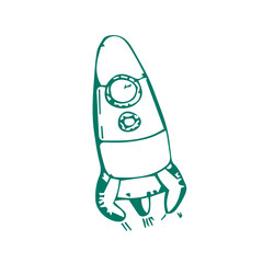 Rocket line icon, outline vector sign, linear style pictogram isolated on white. Startup symbol, logo illustration. rocket hand drown