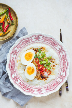 Congee with eggs