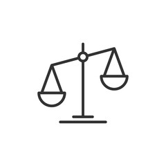 Law scale outline icon. linear style sign for mobile concept and web design. Vector.