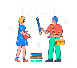Education concept - colorful flat design style illustration