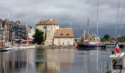 Foto op Canvas Old port in the famous village of Honfleur in Normandy, France. © Erik_AJV