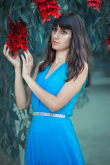 Girl among flowers