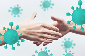 Stop shaking hands, virus, no protection coronavirus
