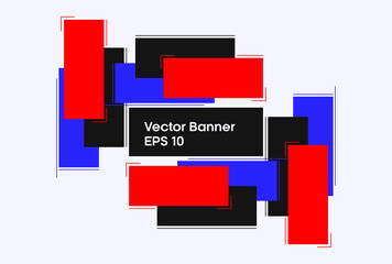 Abstract colorful banner isolated on white background. Abstract dynamic geometric banner. Modern backdrop with place for text. Applicable for advertising, invitation, price tags