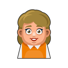 Cute overweight Girl Avatar Character. Young Woman Cartoon Style Userpic Icon