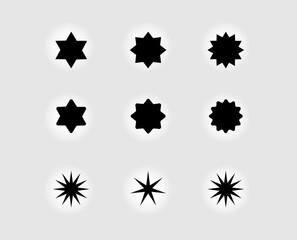 set of various Star shape icons vector image