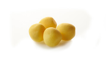 Boiled potato on a white background